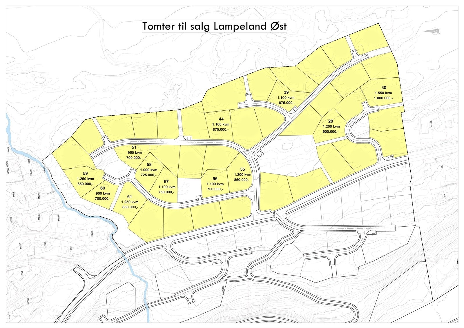 Tomtekart med størrelse og pris Galleribilde