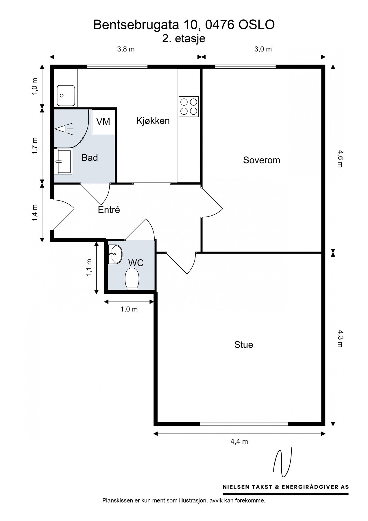 Boligen utmerker seg med god størrelse på rommene. Galleribilde