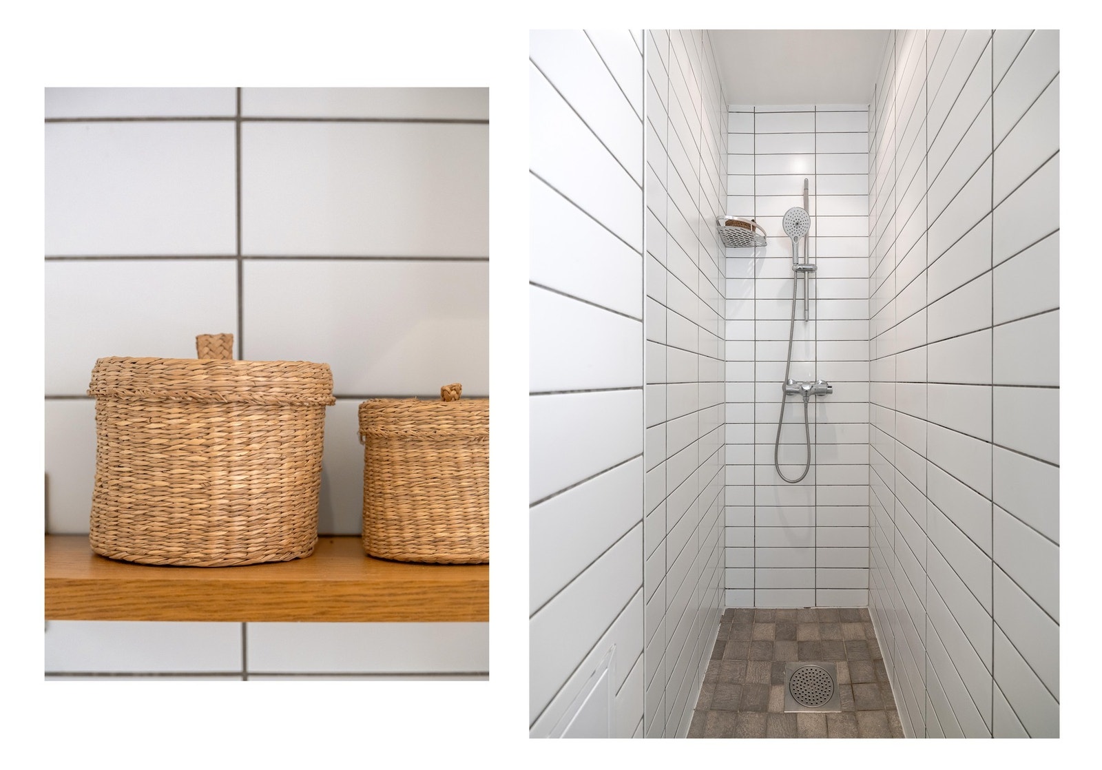 Det består av frittstående toalett, servantskap og dusj i nisje. Det er naturligvis bra med belysning og varme i gulvet. Galleribilde