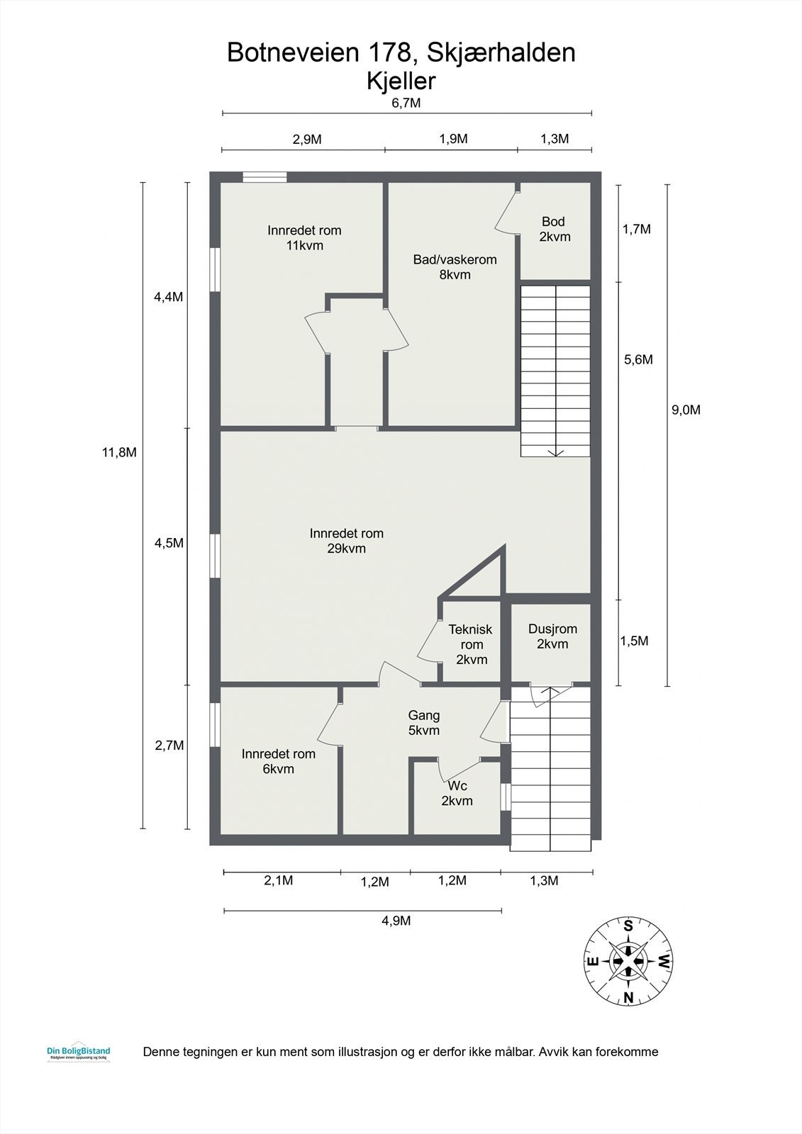 Plantegning, kjelleretasjen. Galleribilde