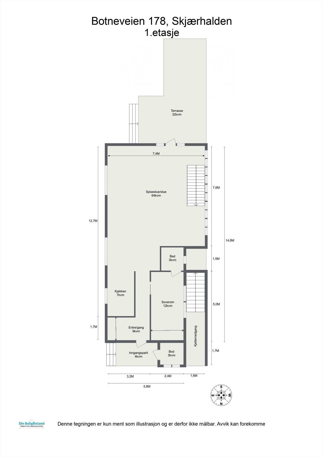 Plantegning 1. etasje Galleribilde