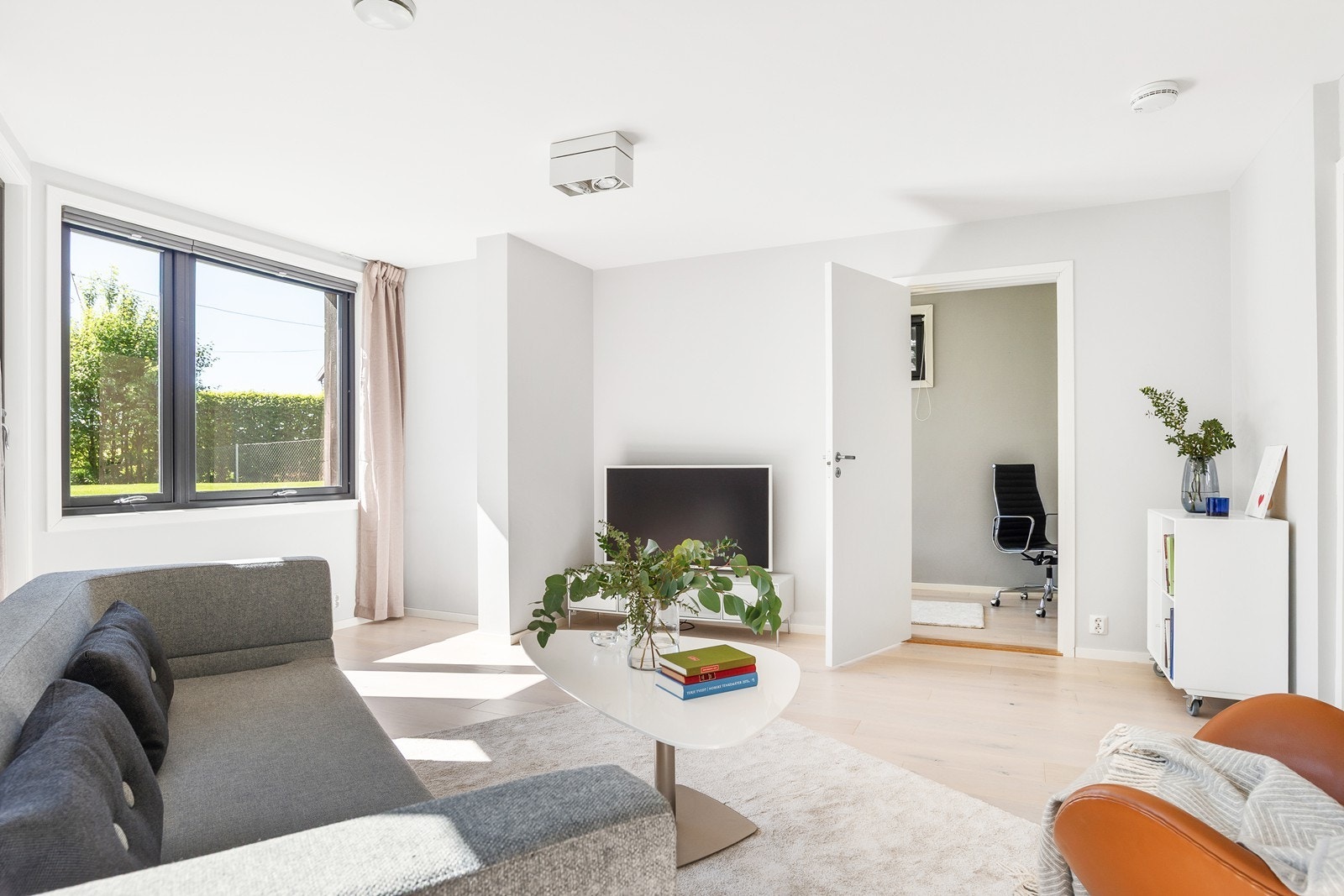 TV-stue i underetasje med direkte utgang til hage. Galleribilde