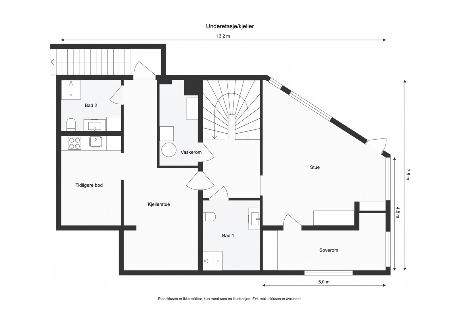 Plantegning underetasje. Galleribilde