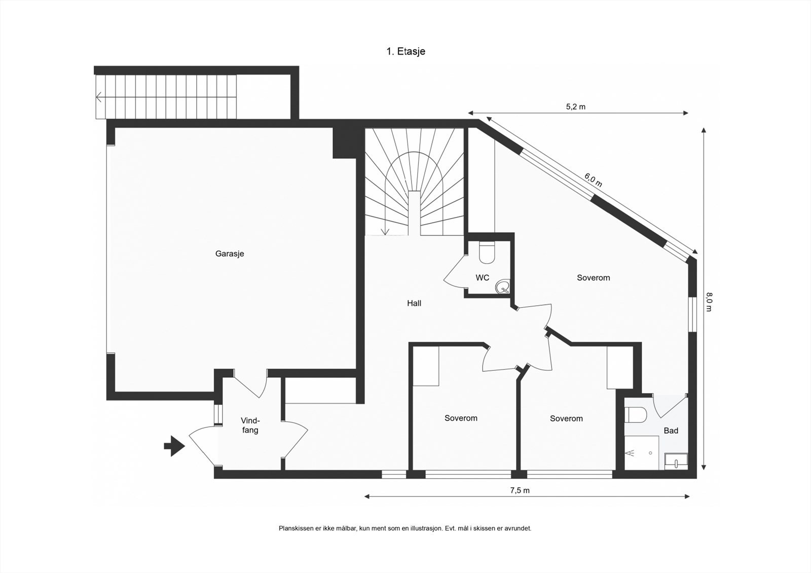 Plantegning 1. etasje. Galleribilde