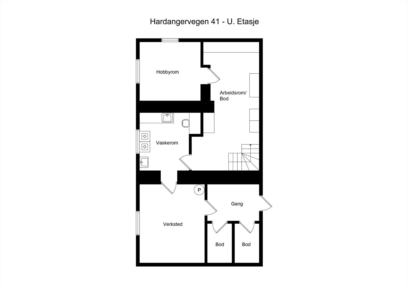 Plantegning kjeller. Galleribilde