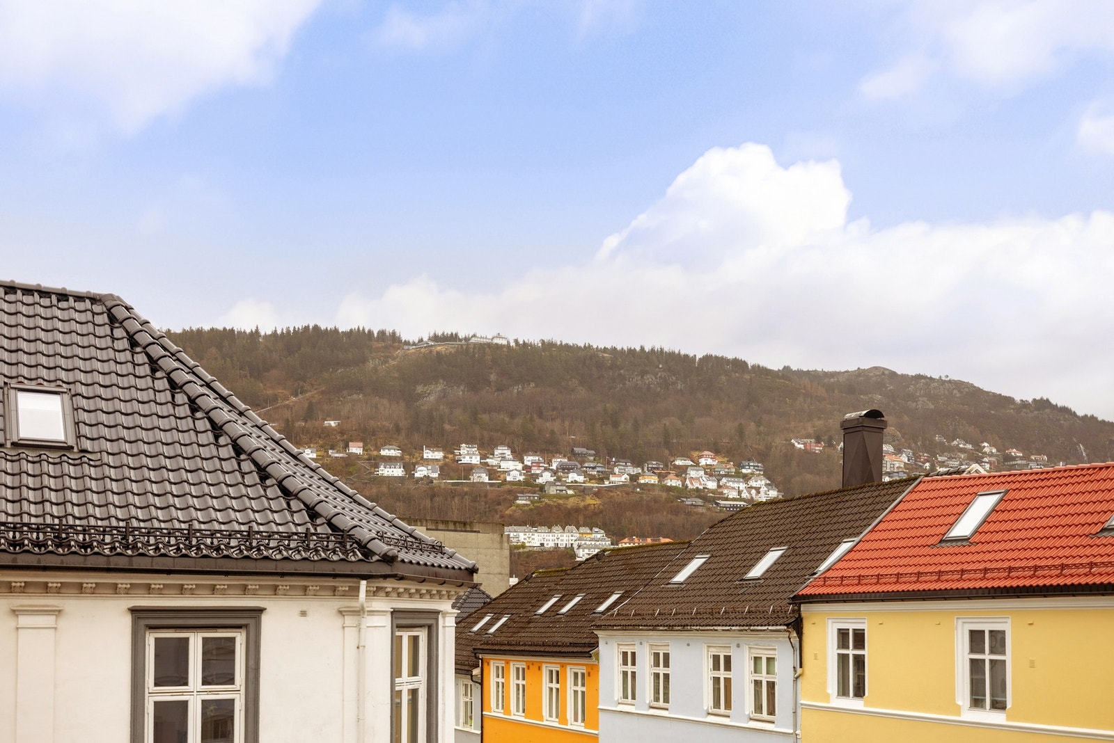 Flott utsikt opp til Fløien. Galleribilde