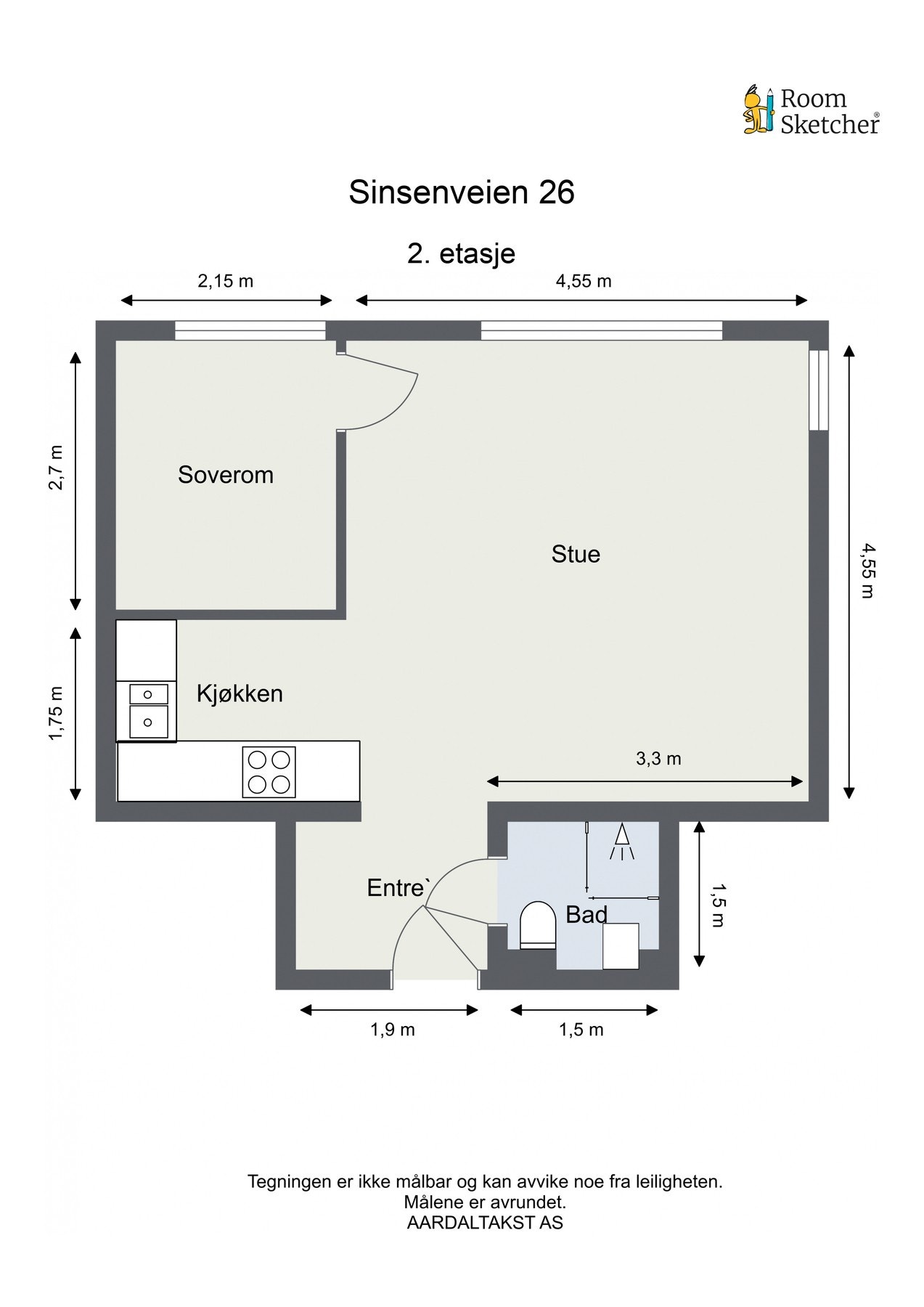 Planskisse. Svært effektiv planløsning. Galleribilde