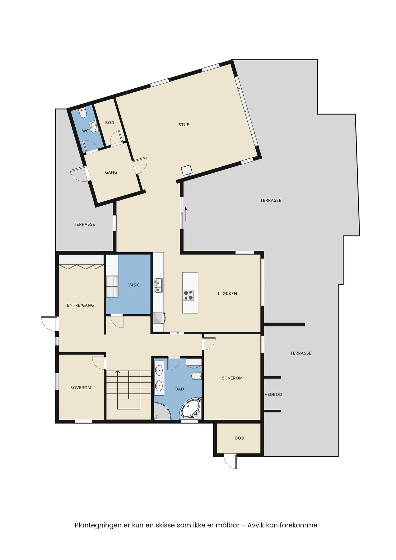 Plantegning første etasje. Galleribilde