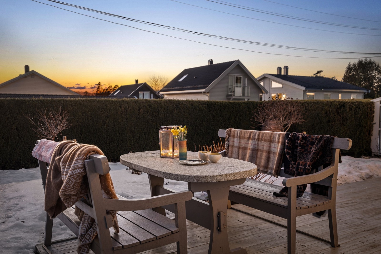 Uteplassene gir mulighet for sol fra morgen til kveld Galleribilde