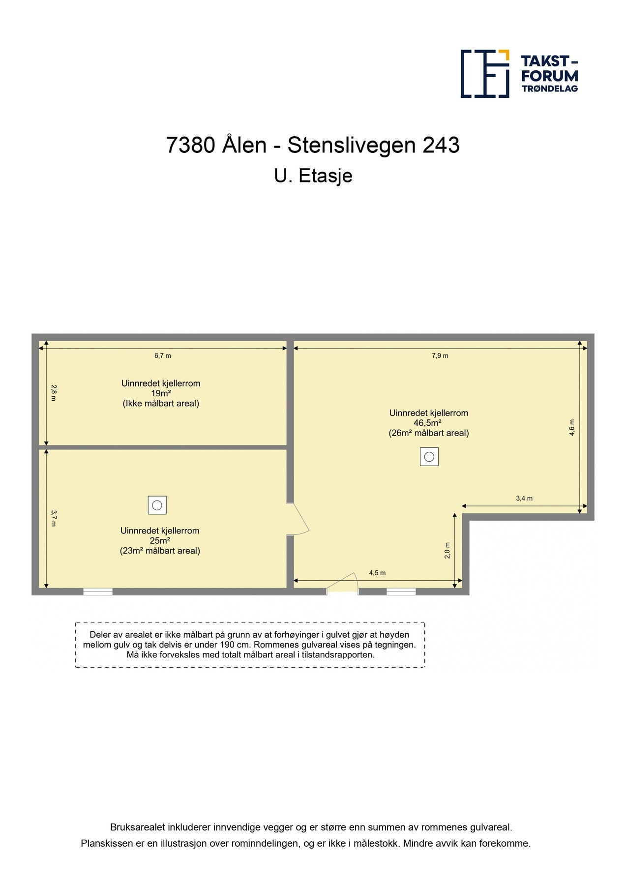 Plantegning kjeller. Galleribilde