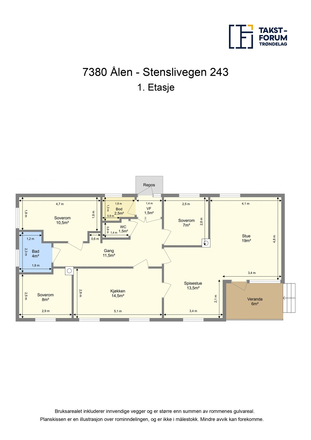 Plantegning 1. etasje. Galleribilde