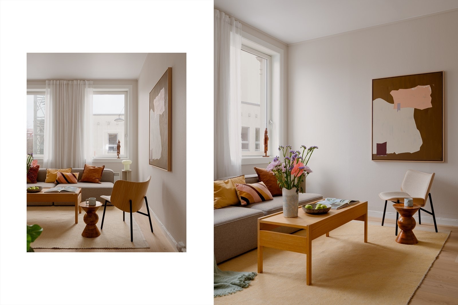 Leiligheten har store vindusflater som gir rikelig med naturlig lysinnslipp. Galleribilde