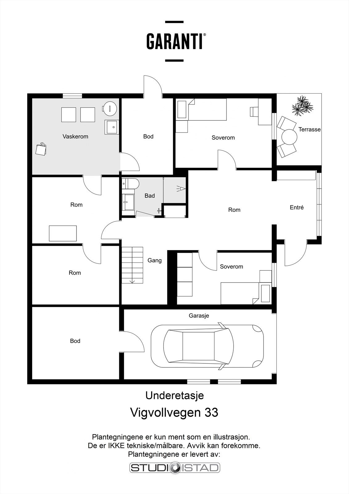 Plantegning underetasje. Galleribilde