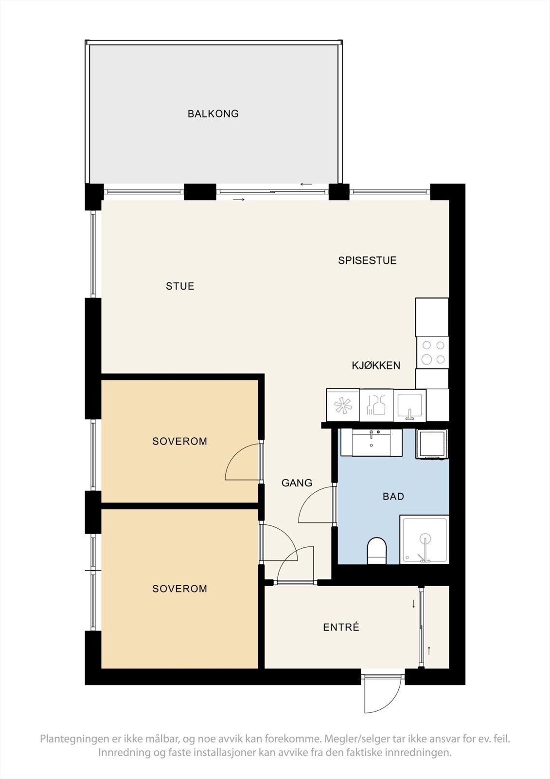 Plantegning 3.etg endeleilighet mot sør-øst. Galleribilde