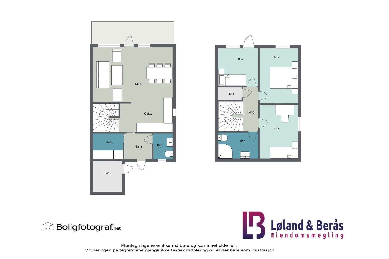 Plantegning over begge etasjene. Galleribilde