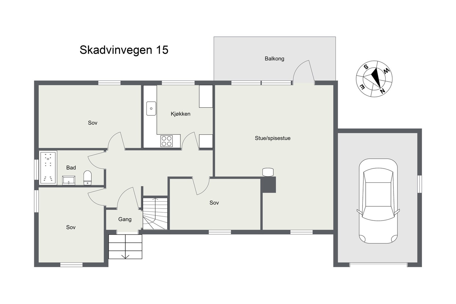 Planløsning 1. etasje Galleribilde