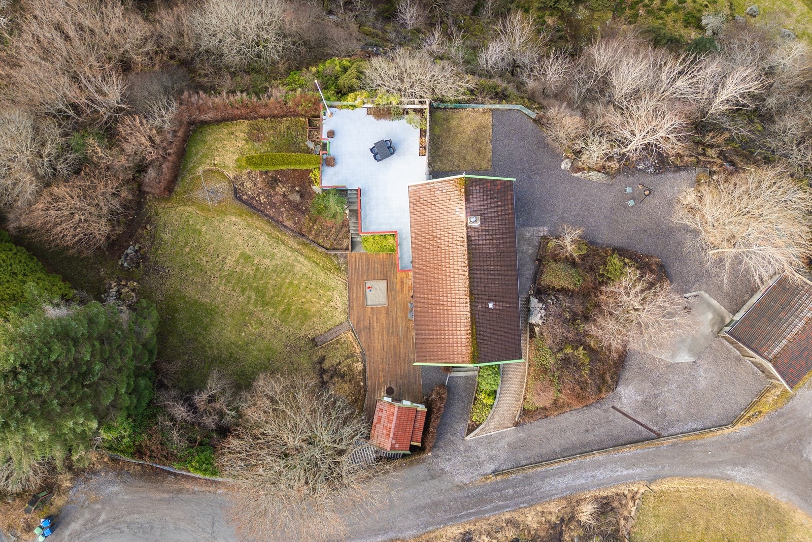 Tomten sett oven fra. Galleribilde