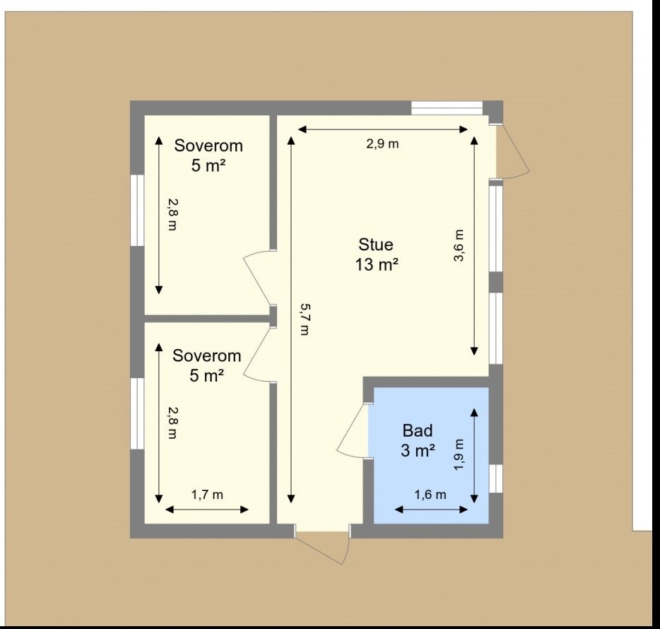 Planskisse anneks. Galleribilde