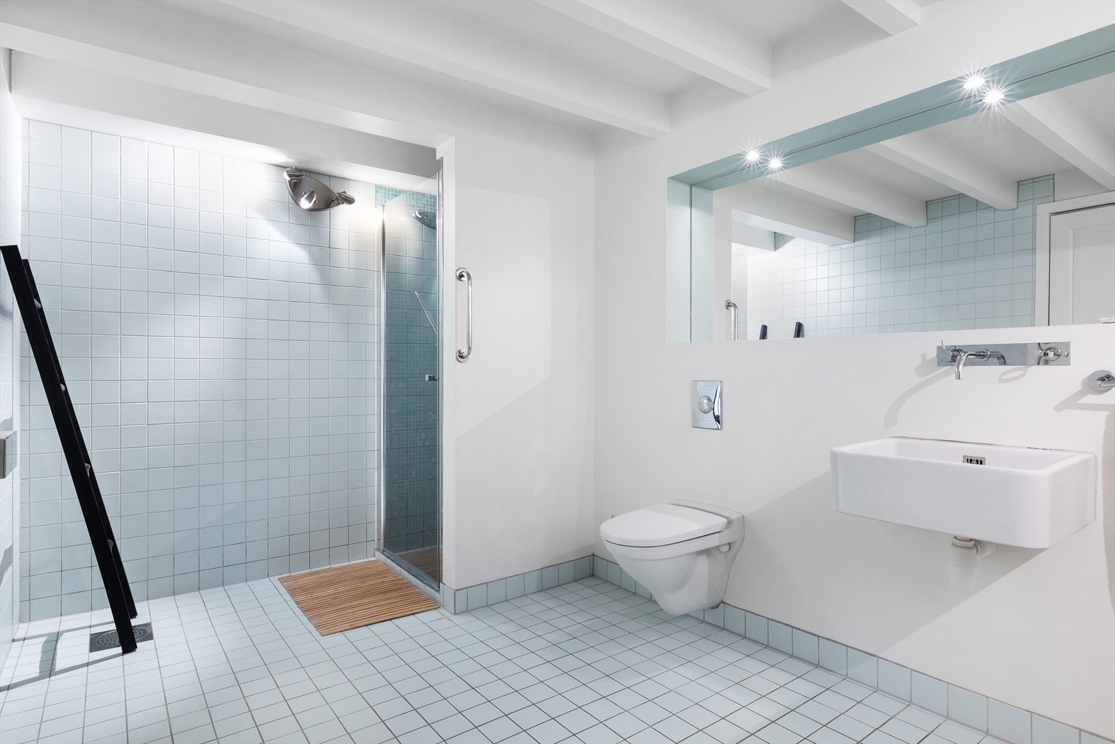 Dusjnisje og vegghengt toalett Galleribilde