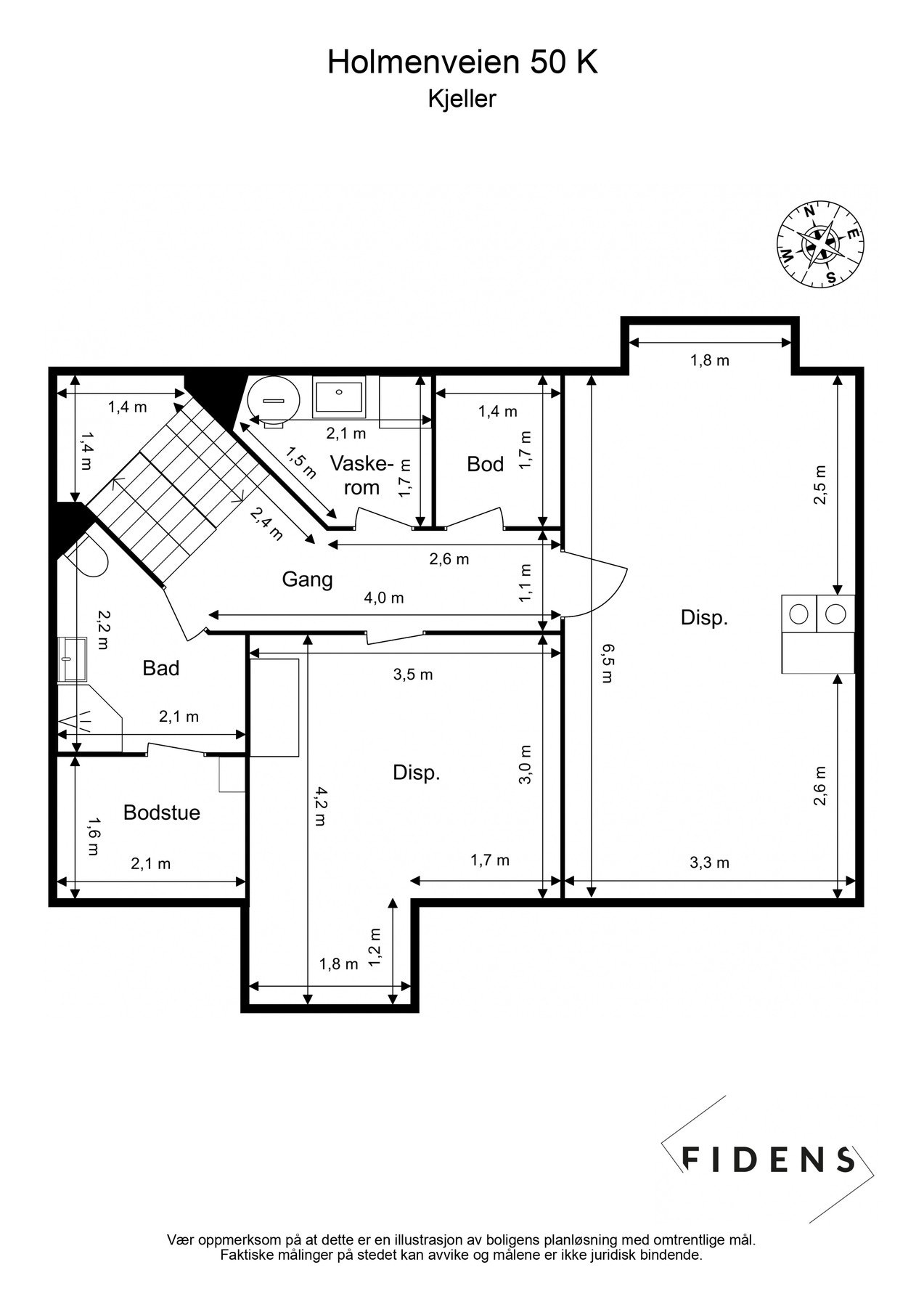 KJELLER: inneholder baderom, badstue, vaskerom, disponibelt rom x2 og bod Galleribilde