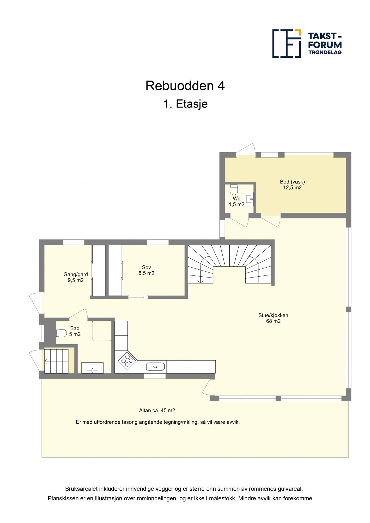 Planskisse av hovedhuset - 1.etasje Galleribilde