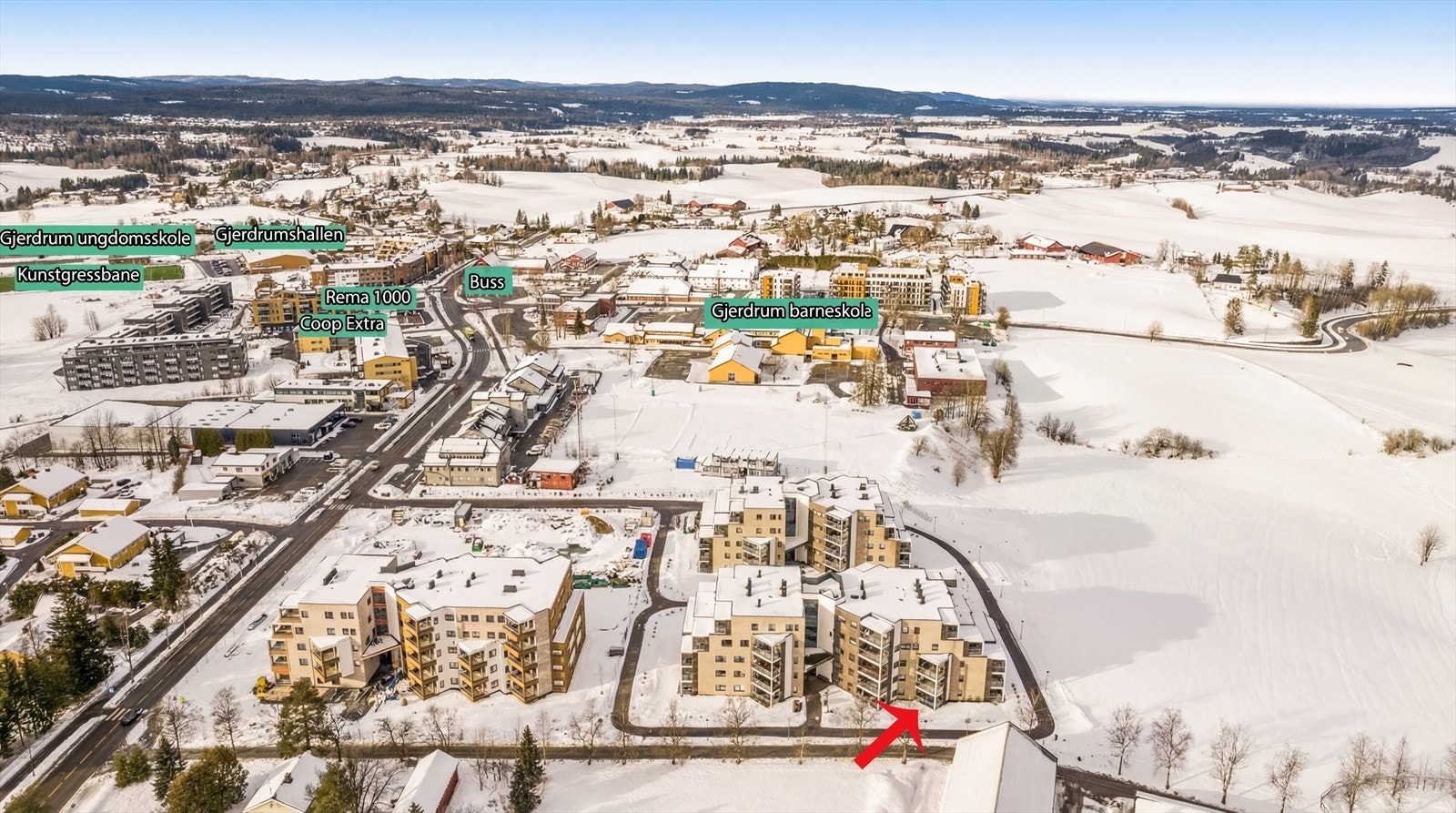 Fra leiligheten er det kort vei til alt Gjerdrum har å by på. Galleribilde