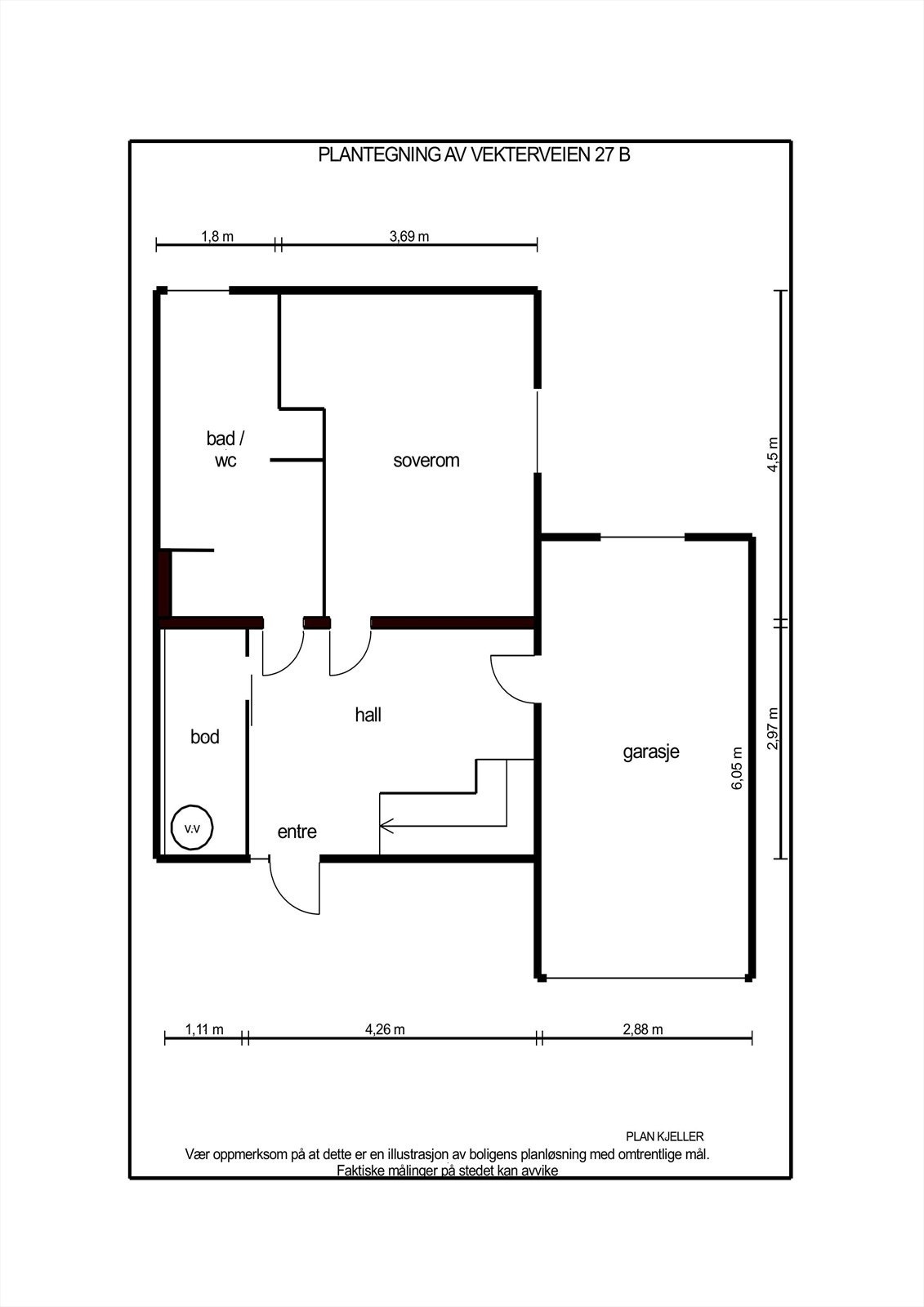 Plantegning kjeller. Galleribilde