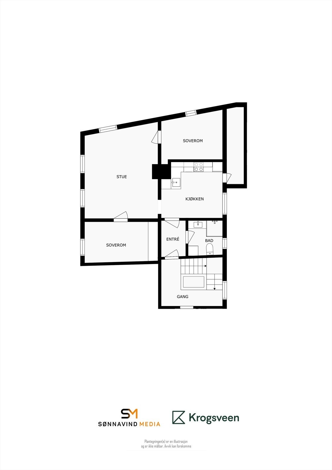 Plantegning leiligheten Galleribilde