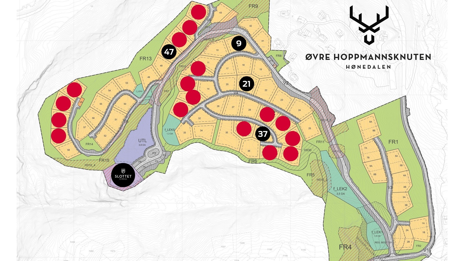 Oversikt hytter for salg Galleribilde
