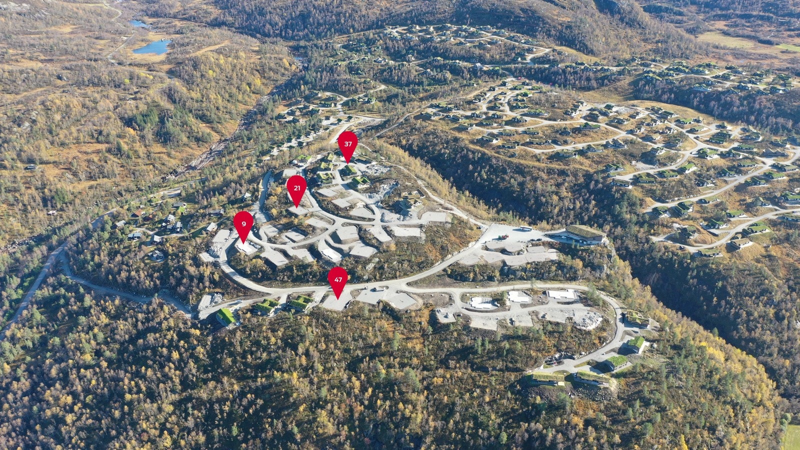 Oversikt hytter for salg Galleribilde