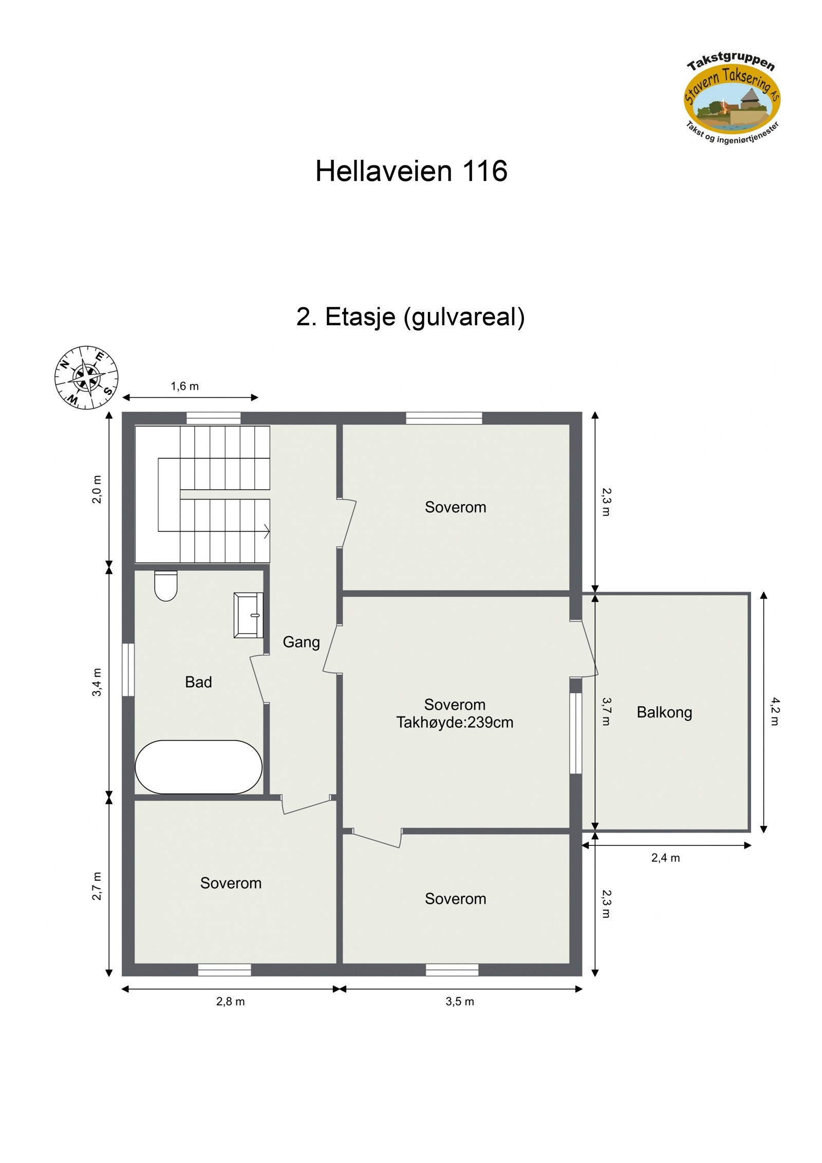 Plantegning 2. etasje Galleribilde