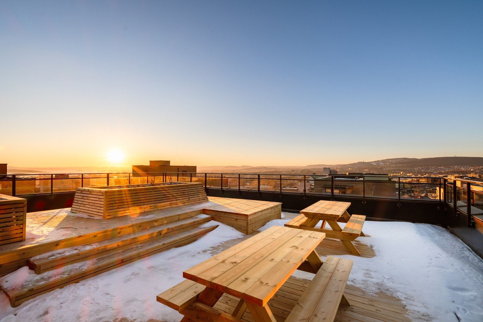 Sameiet byr på en felles takterrasse for beboerne. Galleribilde