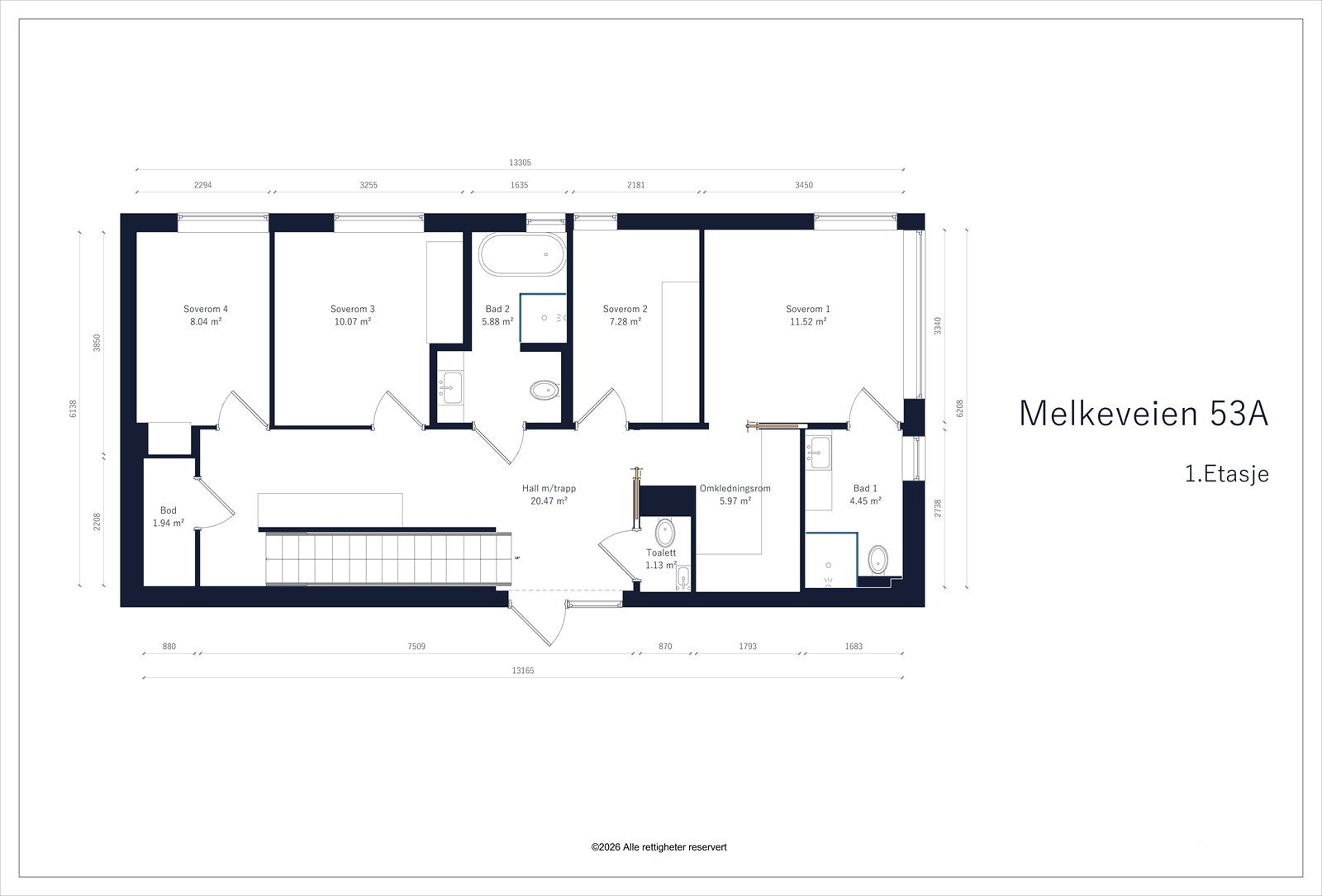 Planskisse 1. etasje Galleribilde