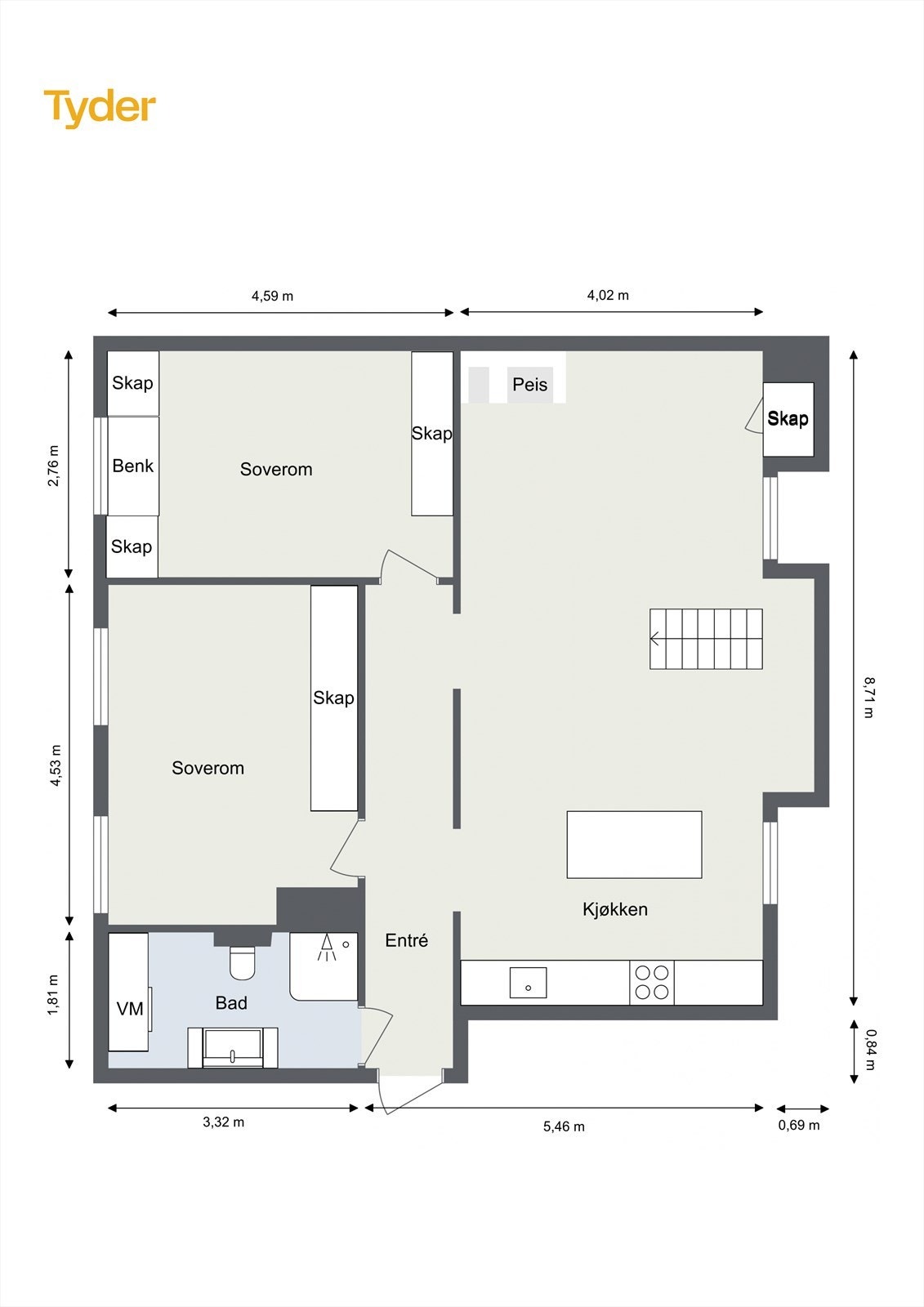 Plantegning 5. etasje Galleribilde