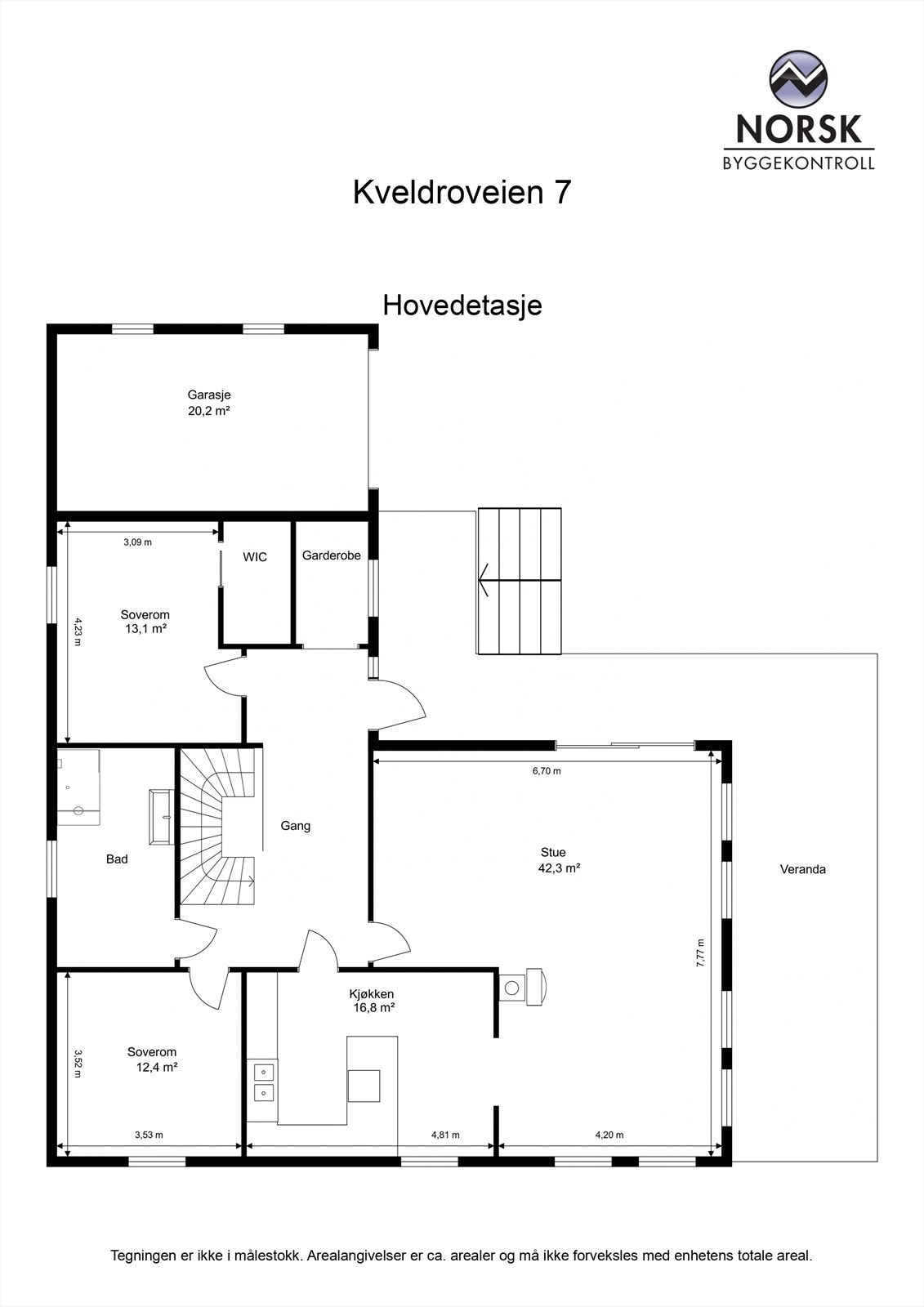 Plantegning hovedetasjen. Galleribilde