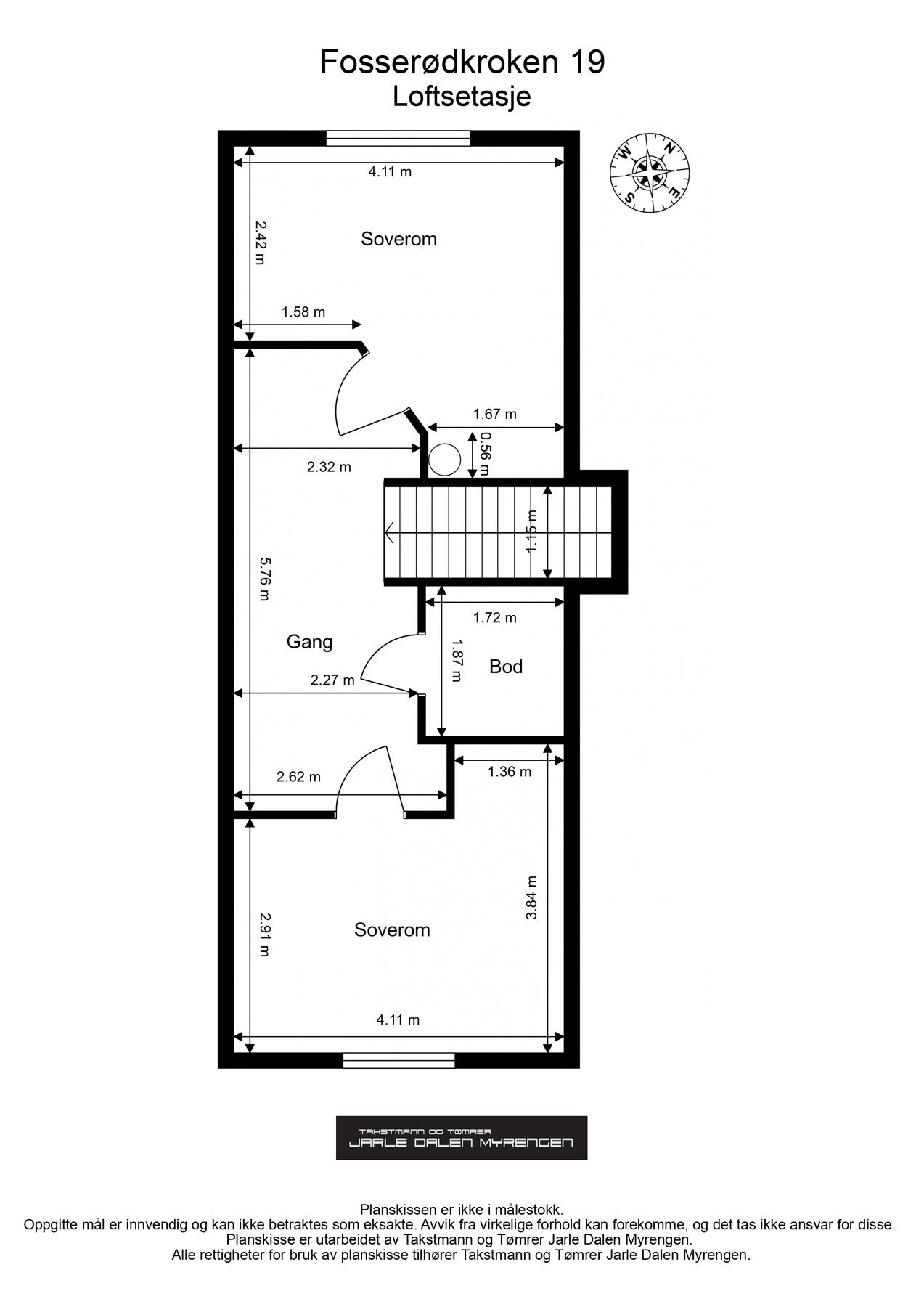 Plantegning loftsetasje Galleribilde