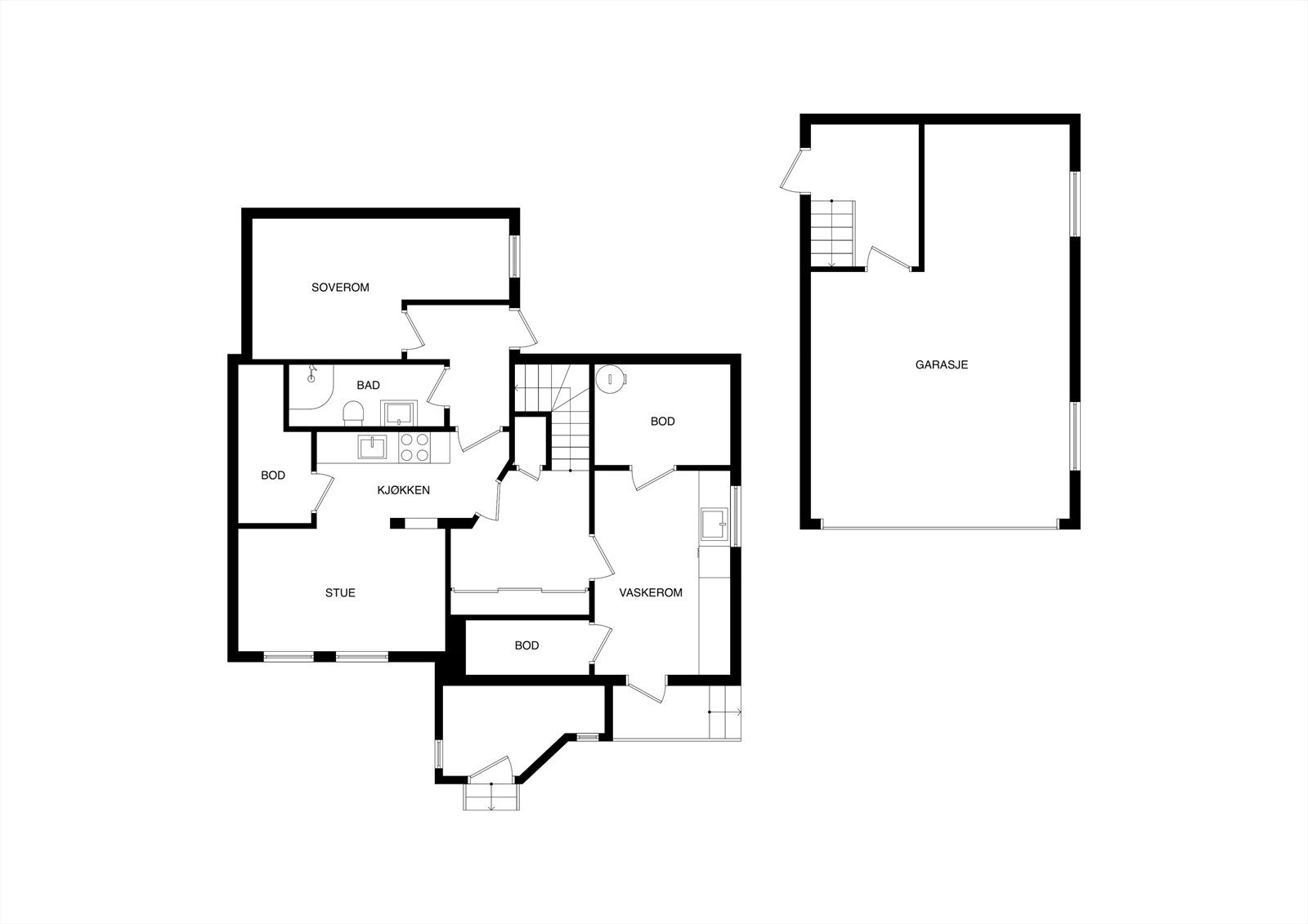 Planløsning underetasje. Galleribilde