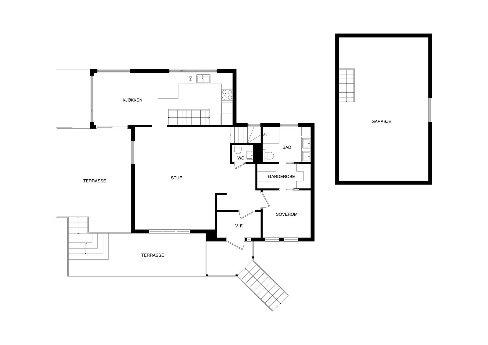 Planløsning 1.etasje. Galleribilde