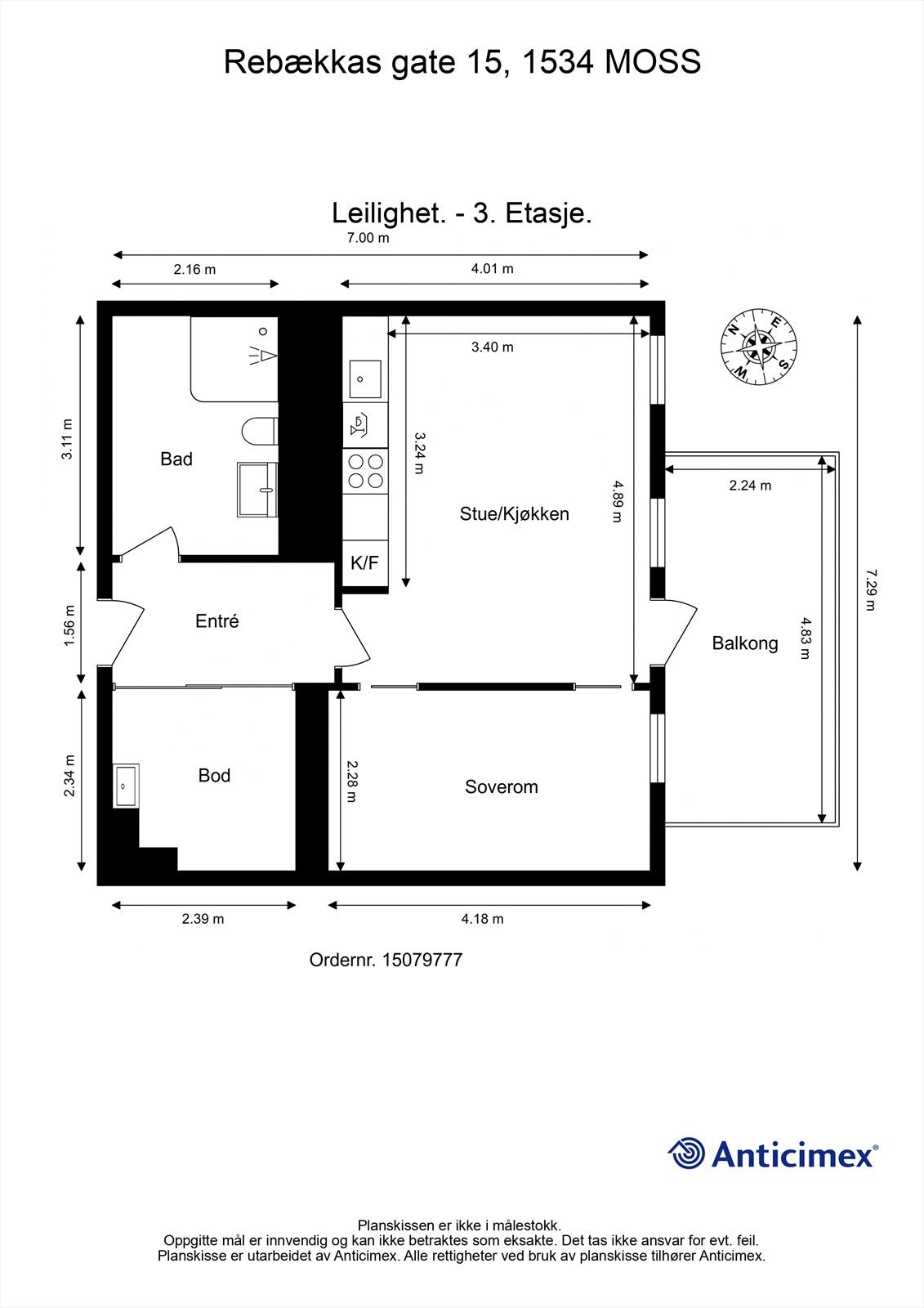 Leiligheten disponerer også bod på fellesareal i kjelleren. Galleribilde
