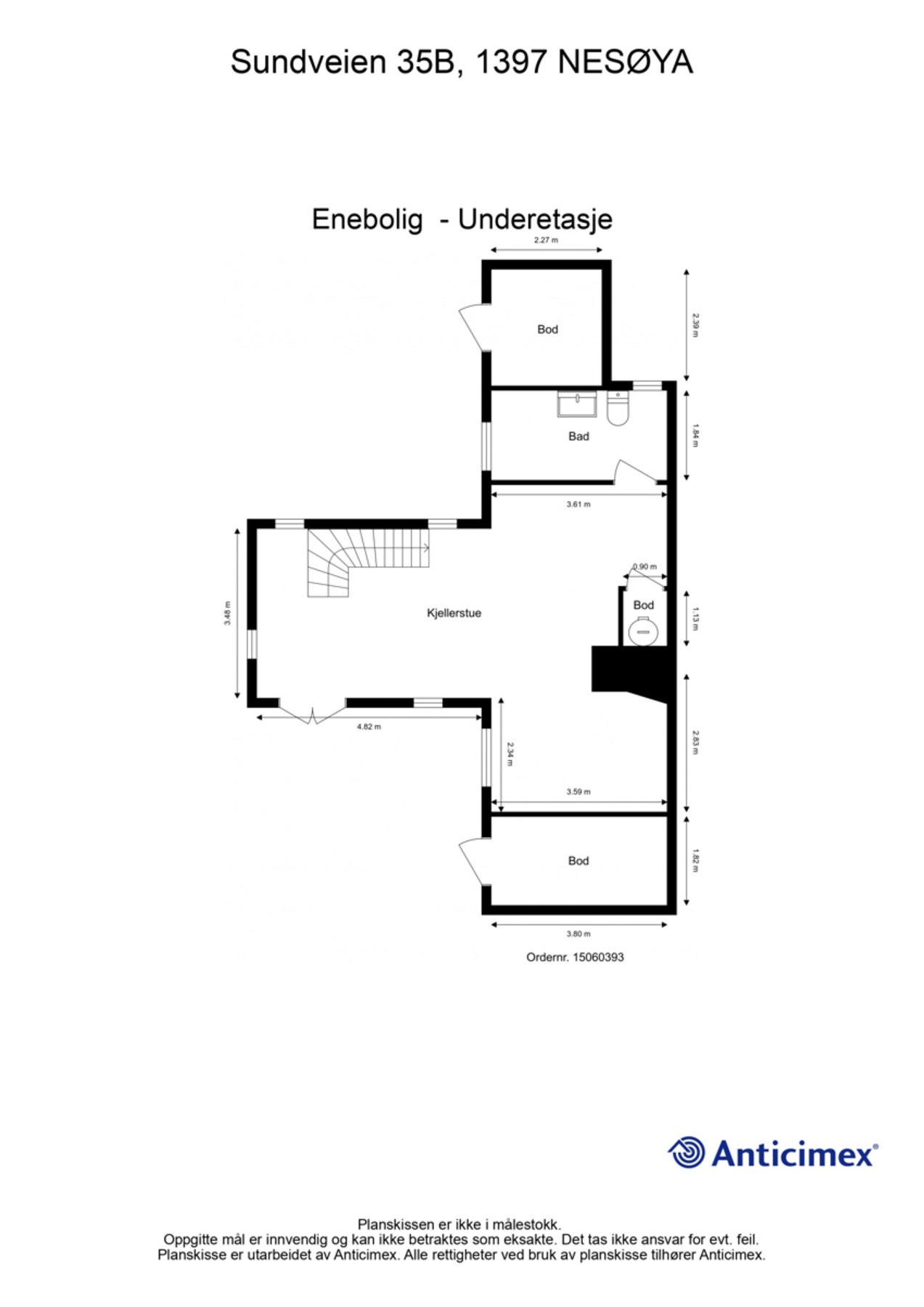 Vi begynner med plantegningen her også. Galleribilde