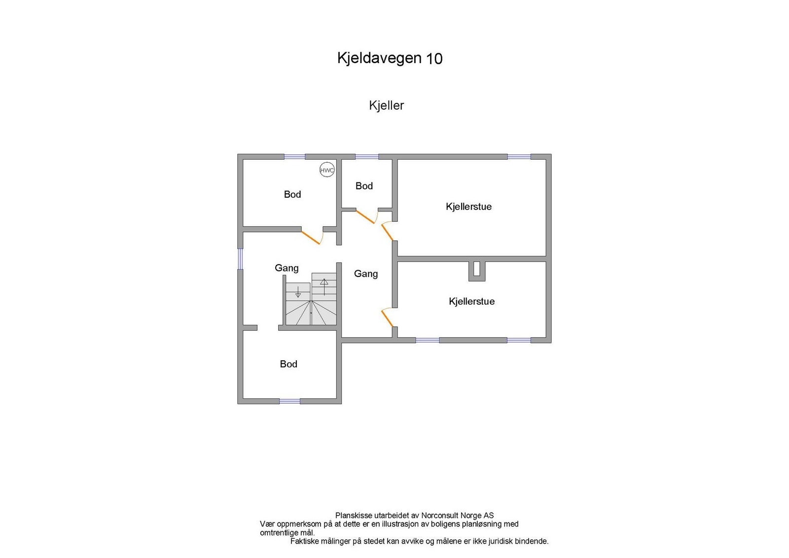 Boligens planskisse - kjelleretasje Galleribilde