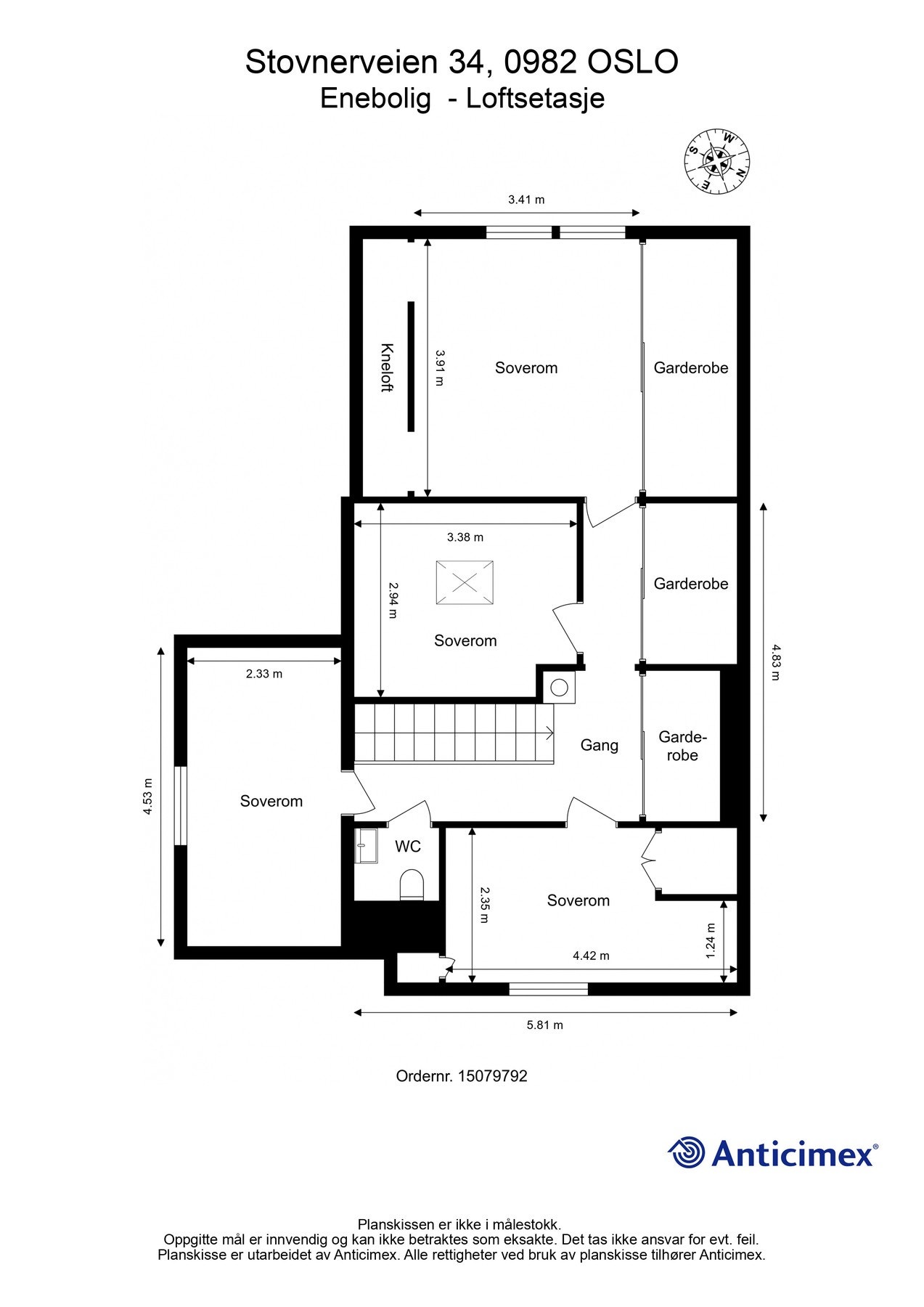 Plantegning loftsetasje. Galleribilde