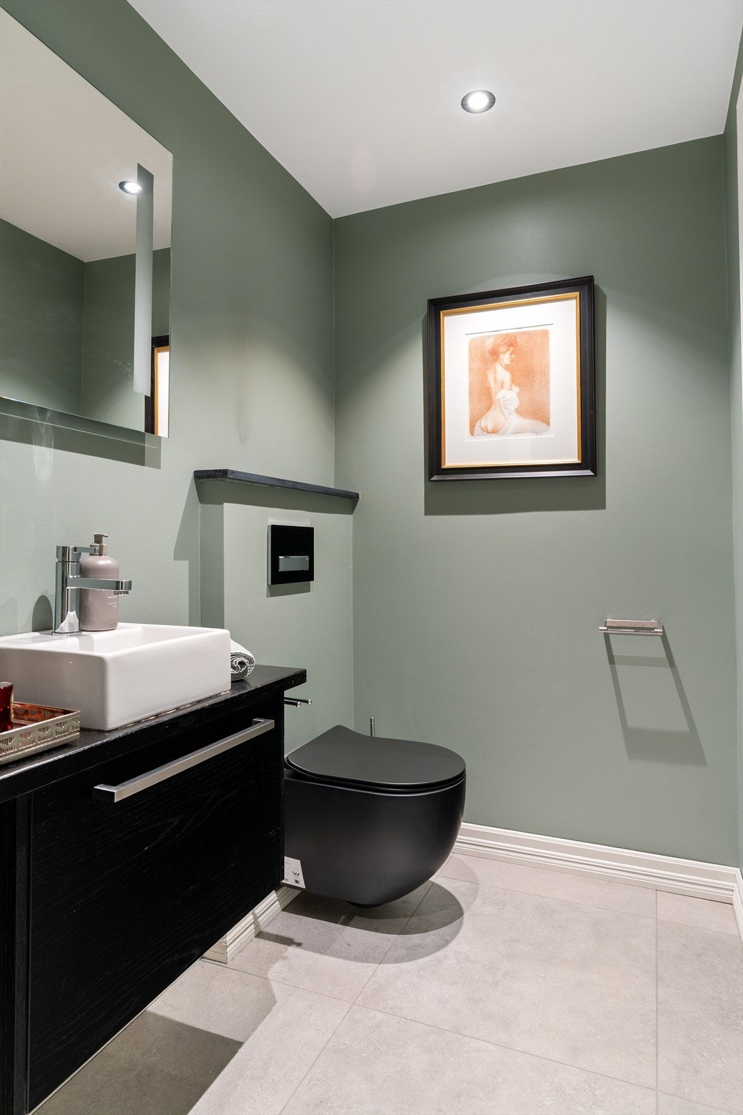 Stilfullt toalettrom - ideelt for besøkende. Galleribilde