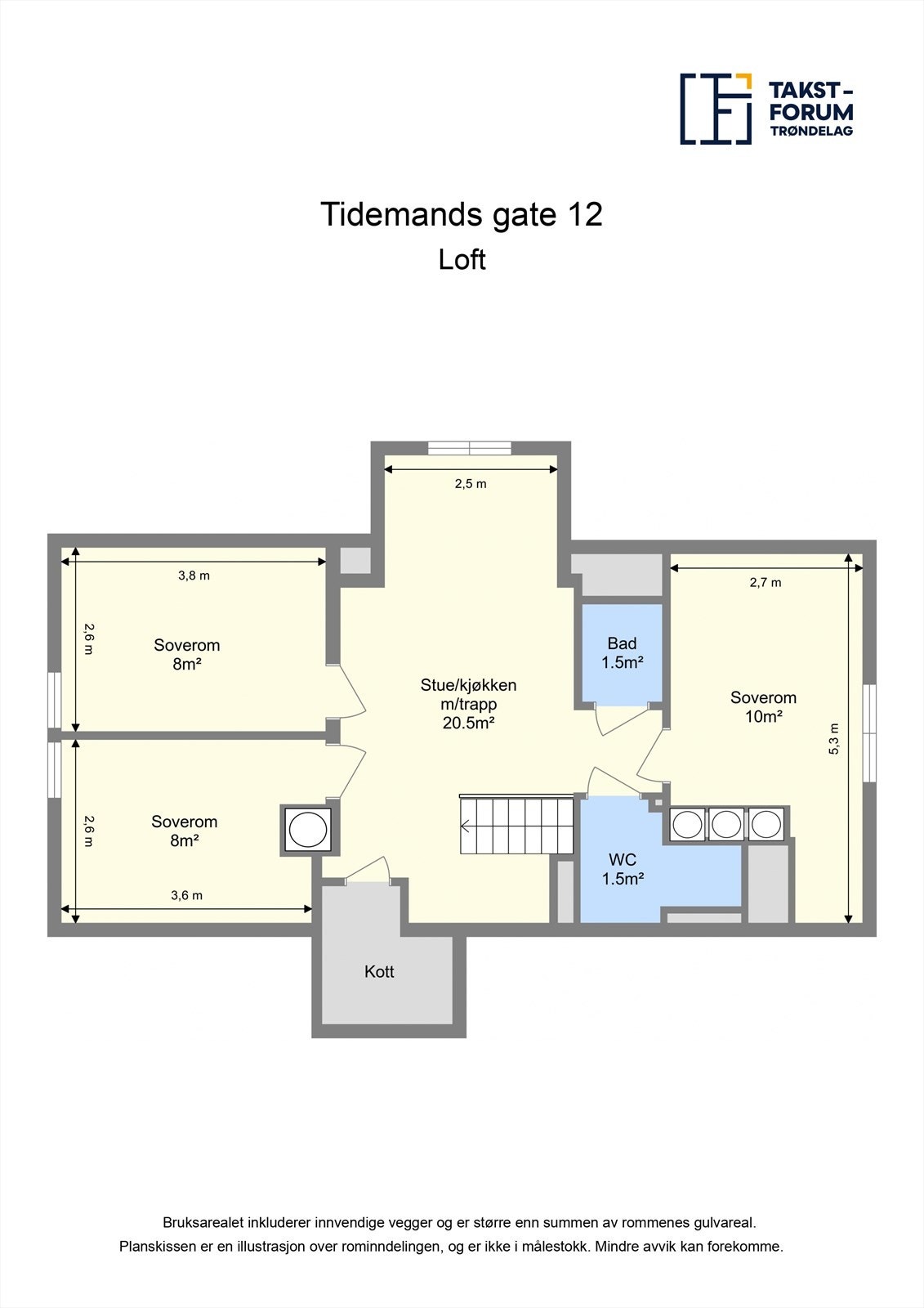 Planskisse loftsetasje. Galleribilde