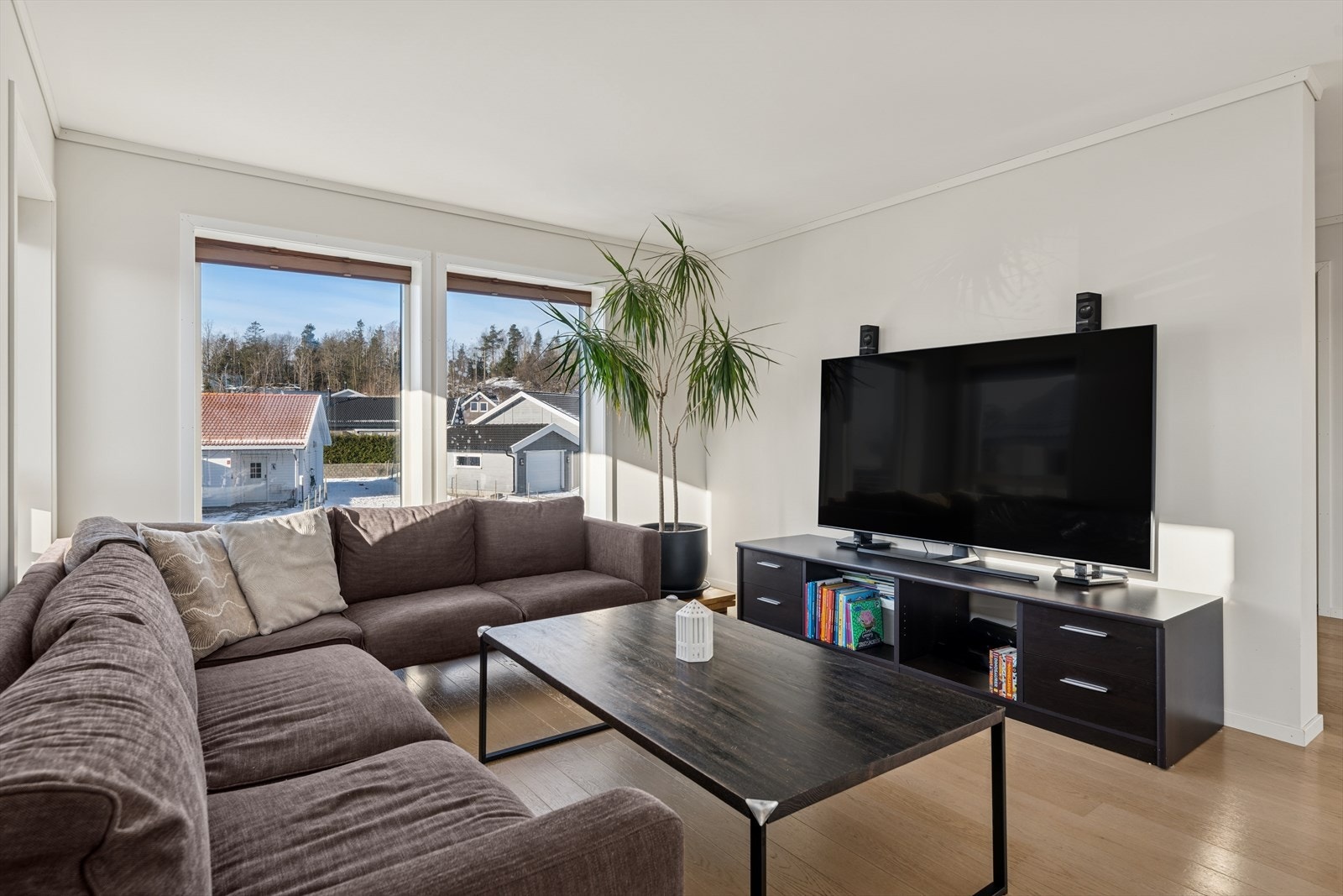 Fra sofaen får du utsikt mot nærområdet. Galleribilde