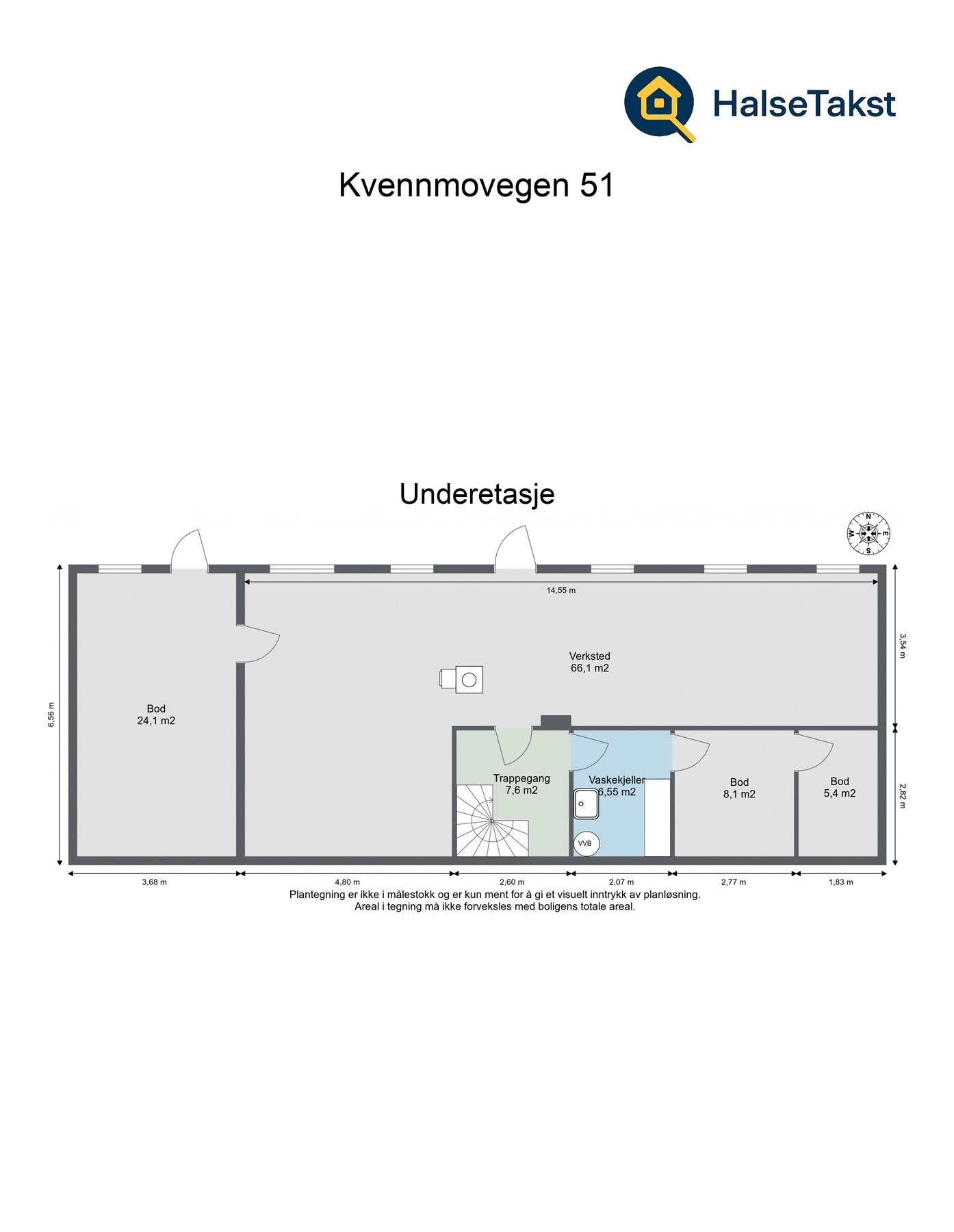 Plantegning underetasje. Galleribilde