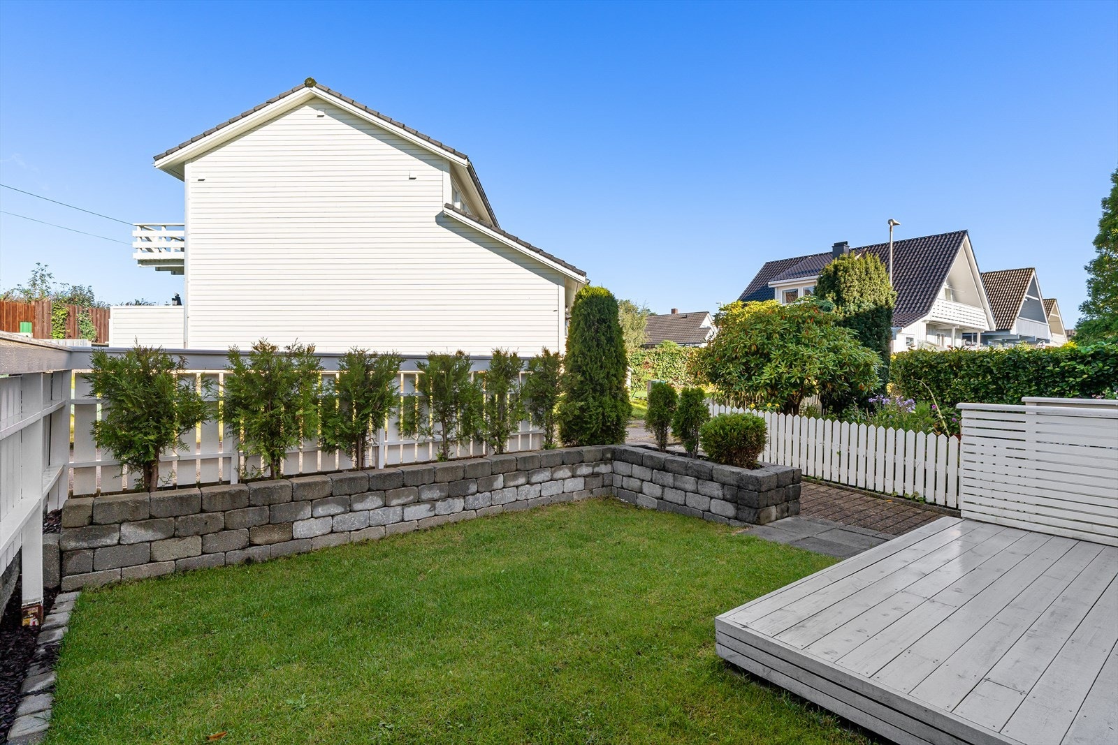 Hage med fin kveldssol Galleribilde