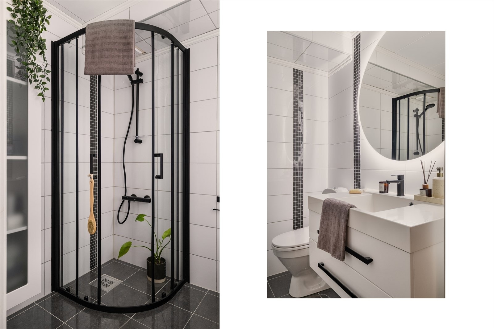 Det ble montert nytt dusjhjørne og dusjgarnityr i 2026. Galleribilde