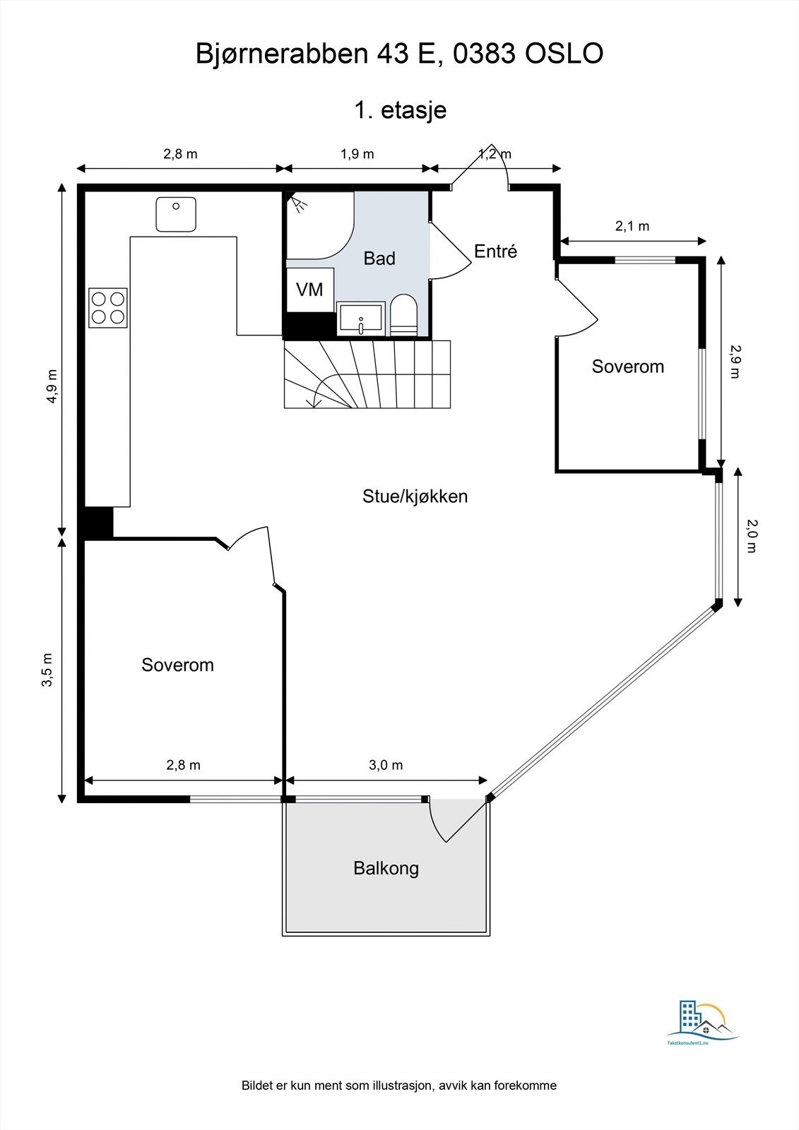 Plantegning for 1. etasje Galleribilde