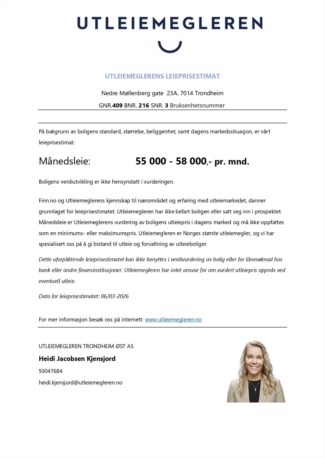 Leieprisestimat Galleribilde